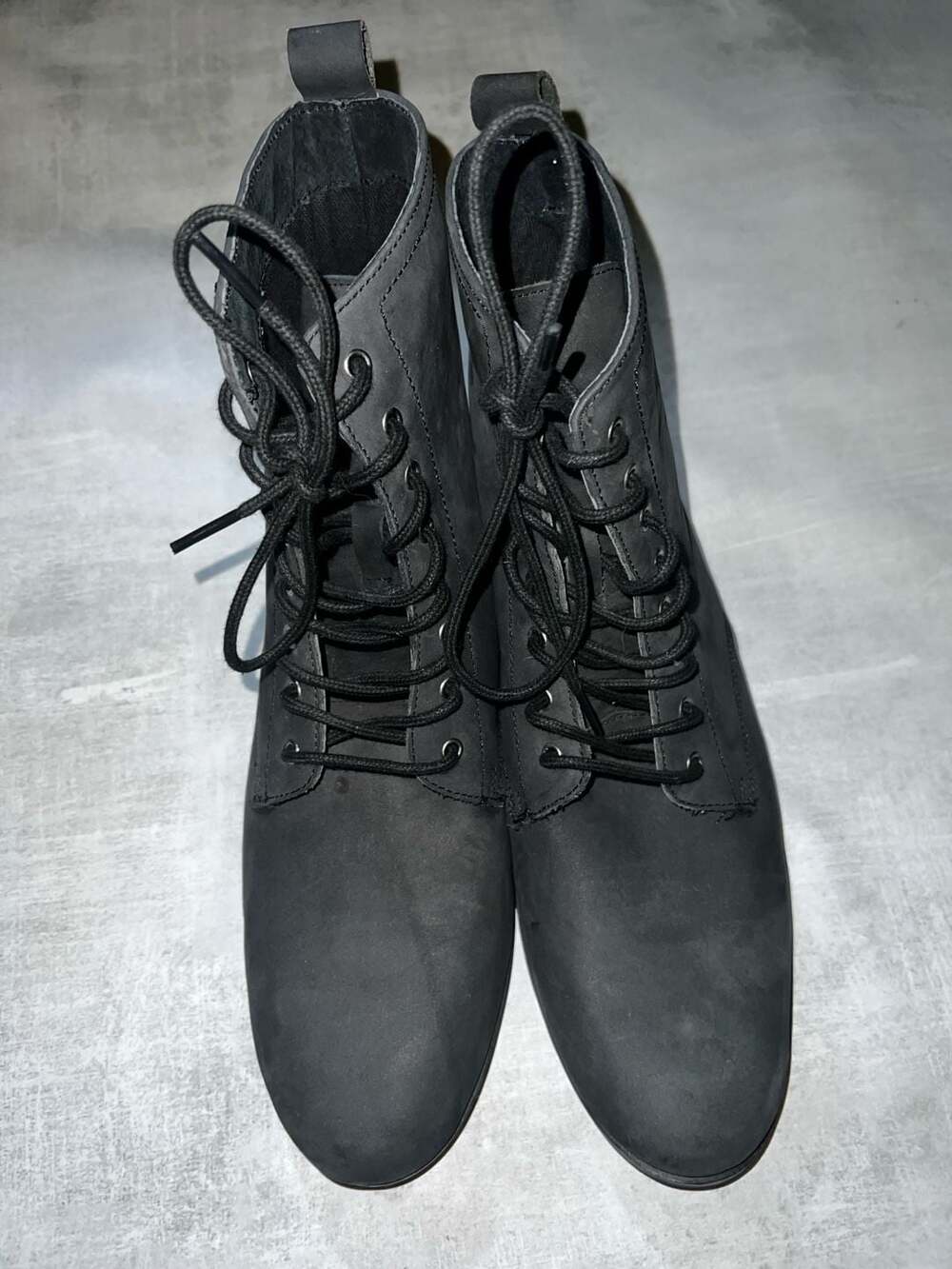 Urban Outfitters Men's Black Leather Lace-Up Combat Ankle Boots